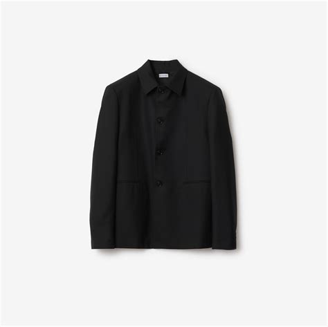 tailor burberry jacket|Wool Tailored Jacket in Black .